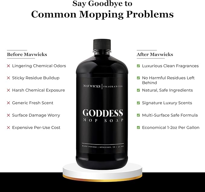Fragrances - Luxury Mop Soap (Goddess) 32 Oz – Goddess Scented Floor Cleaner for Mopping – Pet Safe, Best Smelling Mop Detergent for All Surfaces