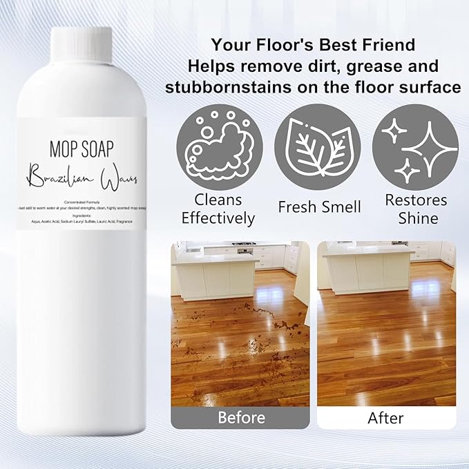 Brazilian Waves Mop Soap,New Mop Soap for Floor Cleaning, Multisurface Bathroom & Kitchen Cleaner Supplies (120ML)