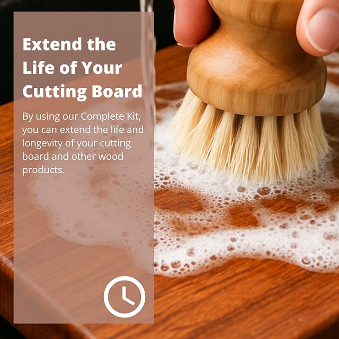 The Block & Board Company Specialist Chopping Board Complete Kit Food Grade Soap, Wax & Oil | Cleans, Nourishes, Seals & Protects Wood, Butcher Blocks, Countertops & Utensils | 3 Piece Set