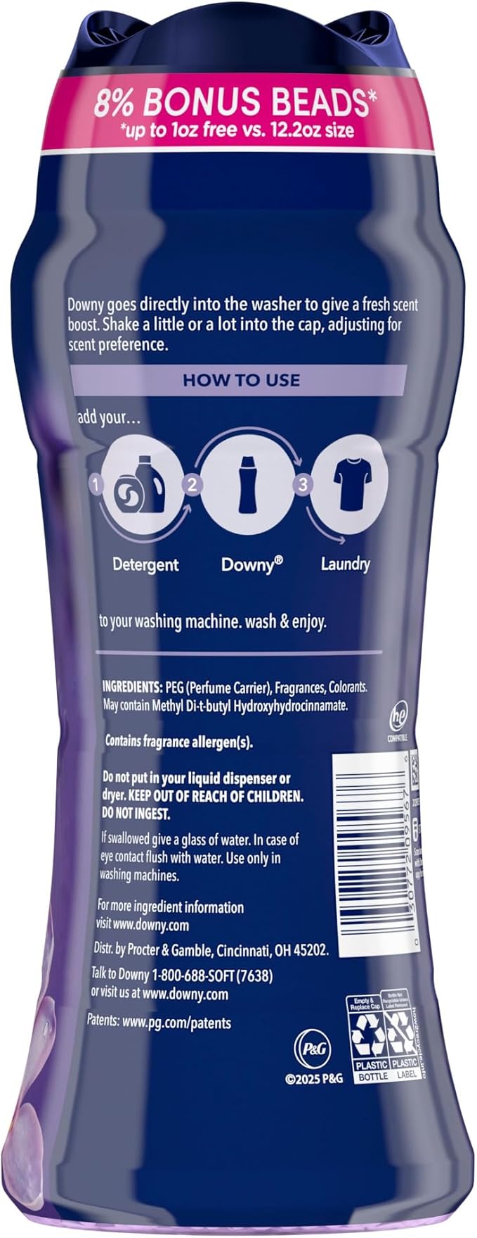 Downy Calm In-Wash Laundry Scent Booster Beads, Soothing Lavender and Vanilla Bean scent, 12.2 OZ, laundry scent beads, Long-lasting Freshness (Packaging May Vary)