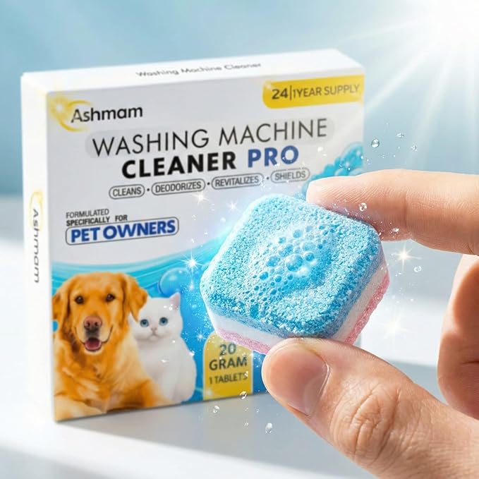 Washing Machine Cleaner Tablets, 24 Pack 1 Year Supply – Deep Clean Washer Cleaner for Front Load & Top Load HE Machines, Removes Odor & Residue, Lavender Fresh Scent, Septic Safe