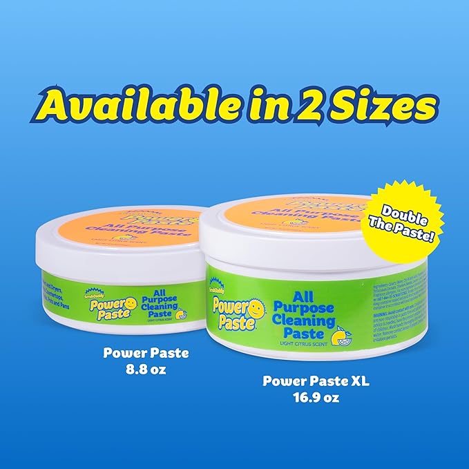 Scrub Daddy Sponges & PowerPaste XL Value Pack - 4 Scrub Daddy Multipurpose Dish Sponges & PowerPaste XL All-Purpose Cleaning Paste - Scratch-Free, Multi-Surface Household Cleaning Supplies Kit (5ct)