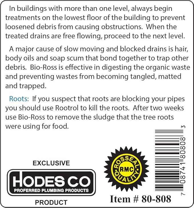 Bio-Ross Drain & Septic Drain Cleaner By Bio Ross Elimination Enzyme Drain Cleaner One 2 lbs Containers