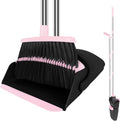 Pink Broom with Dustpan Combo Set, 51" Long Handle Household Cleaning Tool, Ideal Broom and Dustpan Set for Pet Hair and Home Use