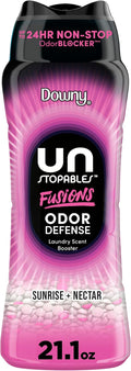Downy Unstopables Fusions Odor Defense In-Wash Laundry Scent Booster Beads, Sunrise + Nectar Scent, 21.1 OZ, 2-in-1 Laundry Beads for Odor Defense