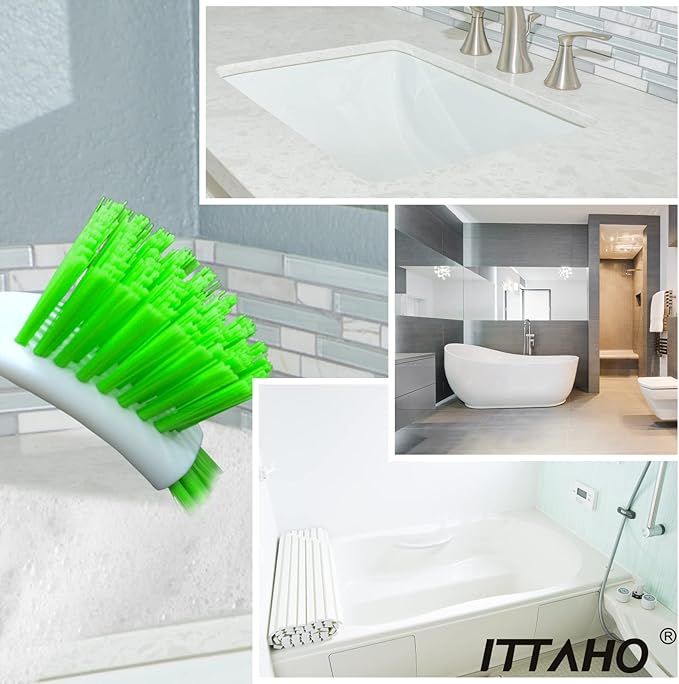 ITTAHO 3 Pack Dish Brush,Dish Scrub Brush, Kitchen Scrub Brush for Cleaning Dishes, Double Sided Bristles Scrubber Cleaner for Dishes,Sink,Pots,Pans,Bathroom Shower,Tile,Tubs
