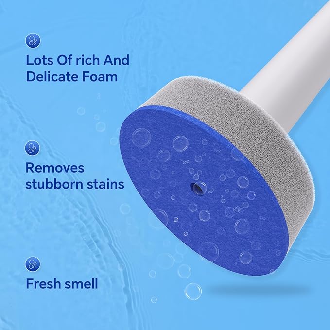 LFBEAR Disposable Toilet Brush Wand, Wall Mounted Toilet Cleaner Kit with Holder, 36 Refills Replacement Heads for Bathroom Cleaning（Only 36 Refills）