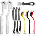 Multi-Purpose Hard Bristle Brush Set, Crevice Cleaning Brush Kit for Deep Cleaning Kitchen, Bathroom, Grout, Sink, Cup, Teapot, Bottle, Blender, Corners, Tight Spaces, 9 Pack