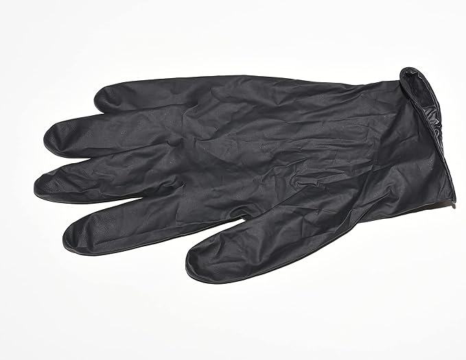 Safeguard, Nitrile Disposable Gloves, Powder & Latex Free, Box of 100 Gloves, Size Medium, Black