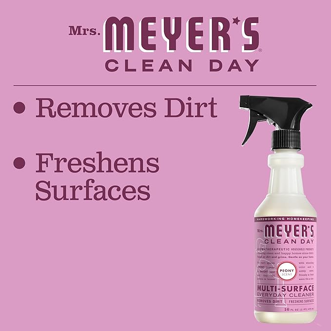 Mrs. MEYER'S CLEAN DAY All-Purpose Cleaner Spray,Peony,16 fl. oz,(Pack of 6)