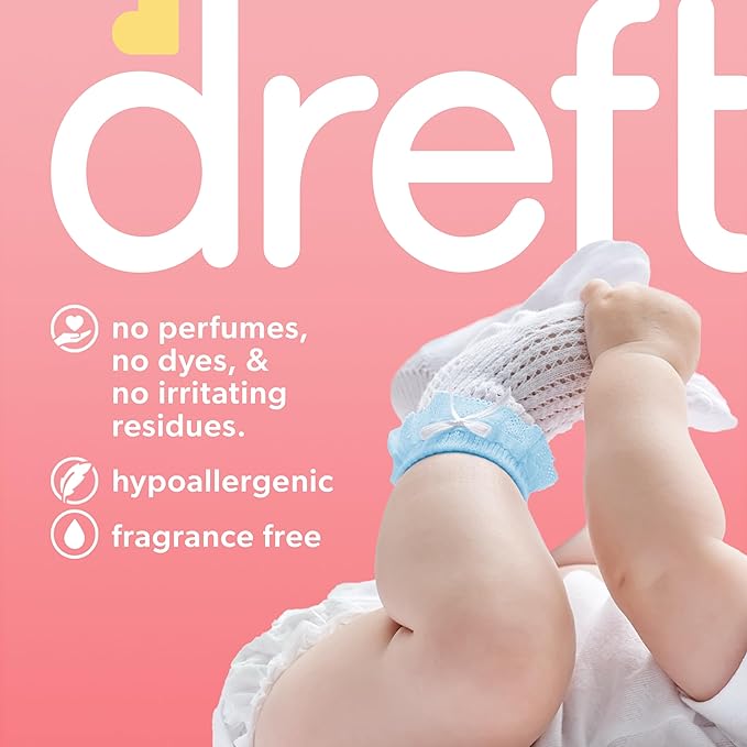 Dreft Liquid Laundry Detergent for Family, Unscented Laundry Detergent, 84 fl oz, 64 Loads