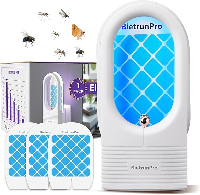Fruit Fly Traps/Gnat Traps for Indoors, UV＆Blue Light Plug-in Gnats Killer Bug Trap, NAT Killer, Flying Insect Catcher Trap for Fruit Flies, Moths, Mosquitoes, Fungus, Get Rid of Gnat Infestation