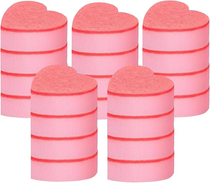 Heart Shaped Non-Scratch Scrub Sponge, Dual-Sided Cleaning Kitchen Sponge and Scrubber for Washing Dishes, Pots & Pans and Household Cleaning Supplies, 20 Pcs Scrubbing Sponges