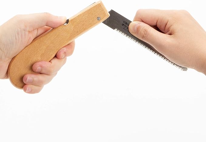 KAKURI Bamboo Saw Folding 4" for Bamboo Cutting, Japanese Pull Saw Razor Sharp Japanese Steel Blade, Mini Pocket Hand Saw for Bamboo Crafts, Hobby, Foldable Wood Handle, Made in JAPAN