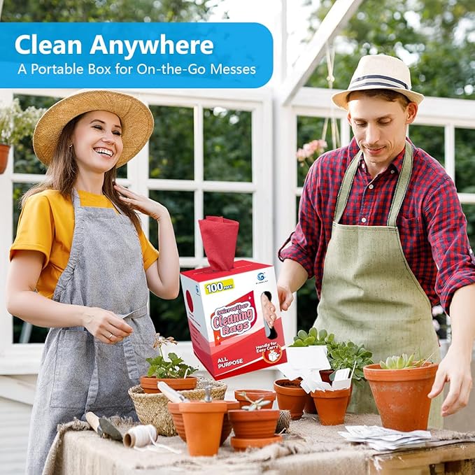 GLIMGLINT Red Microfiber Cleaning Cloth, 100 Pack Cleaning Rags, Lint-Free, Ultra Absorbent Reusable Paper Towels for Home, Kitchen, Car, Garage or Shop, Dish Rags, 11" x 9"