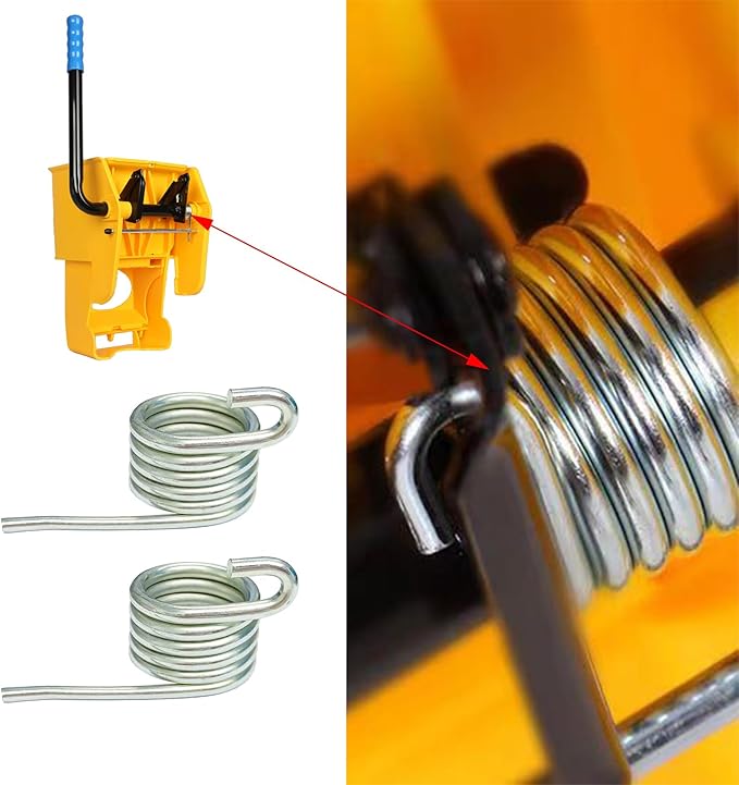 Water Press Spring Replacement,Side-Press Wringer Torsion Springs for Commercial Mop Bucket Stainless Steel Mop Storage Pail Spring,Heavy Duty Combo Business Mopping Buckets Accessories (2 Piece)