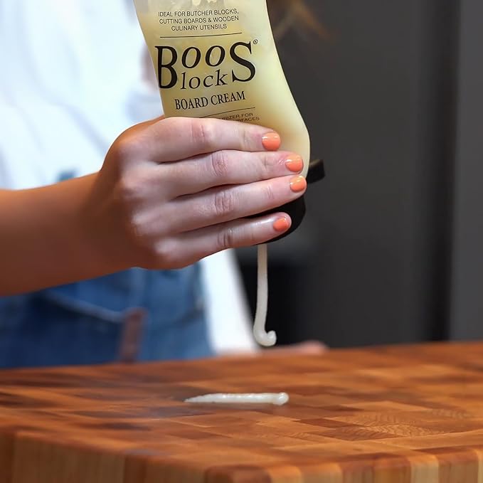John Boos 5 oz Board Cream with Beeswax and Mineral Oil for Wood Surface Care – All-Natural Conditioner & Sealer for Butcher Blocks, Wooden Cutting Boards, Countertops, and Utensils