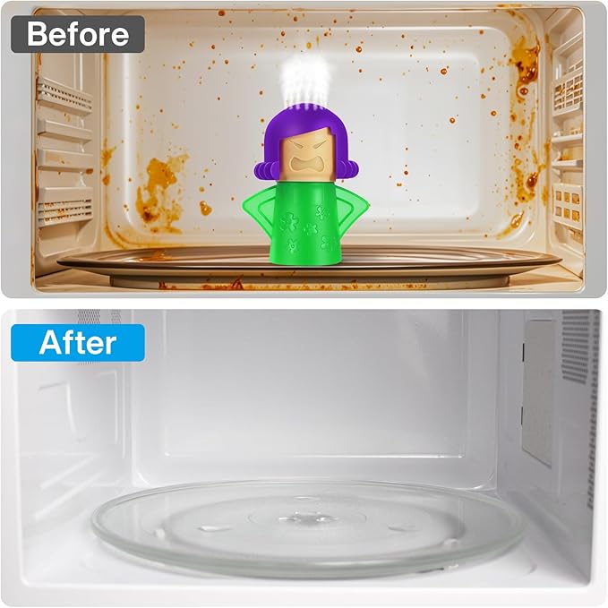 Spardar Angry Mama Microwave Oven Steam Cleaner, 2 Pack Microwave Cleaner for Kitchens, The Fun and Easy Way to Cleaning work with Amazing Results
