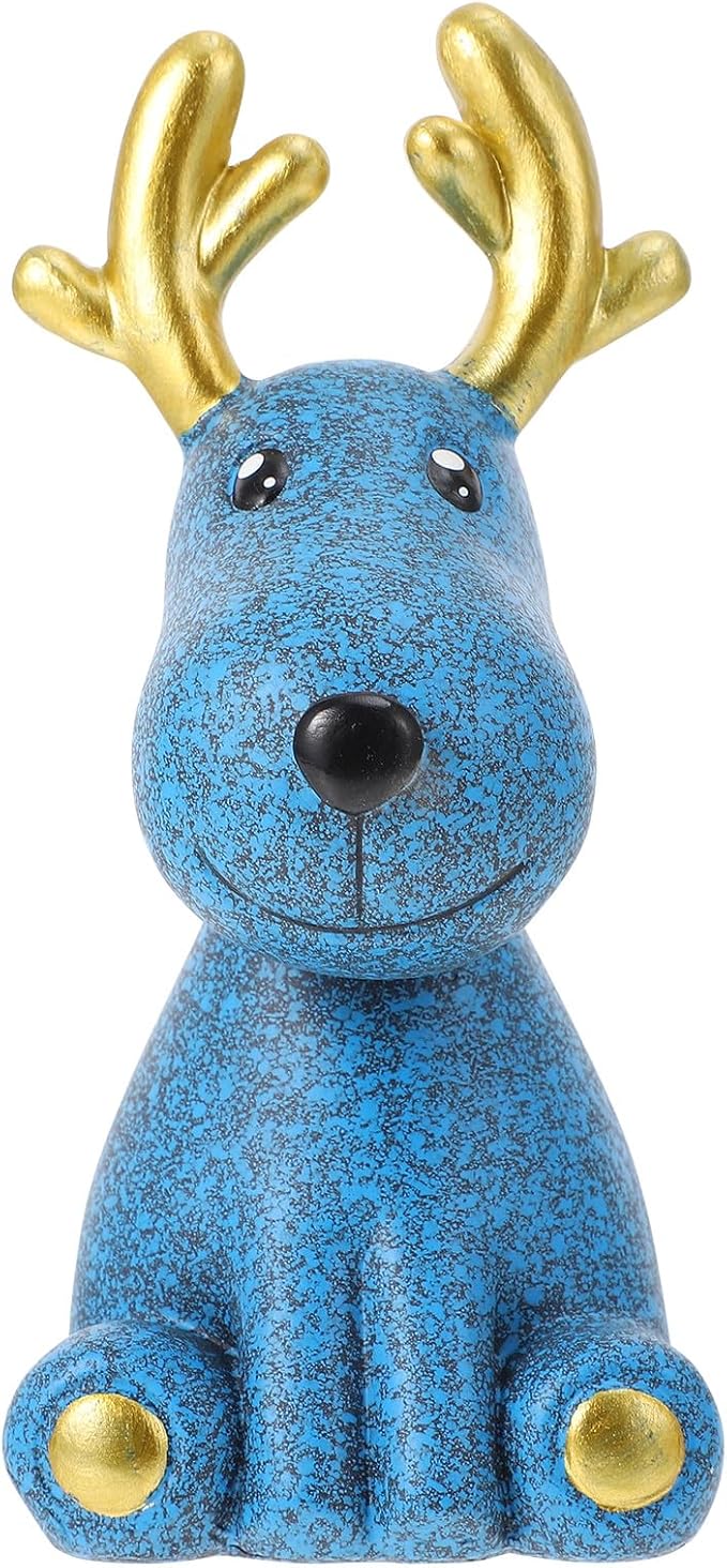 Deer-Shaped Eyeglasses Holder Rack Desktop Ornament Blue Glasses Stand Eyewear Organizer for Home Office Storage