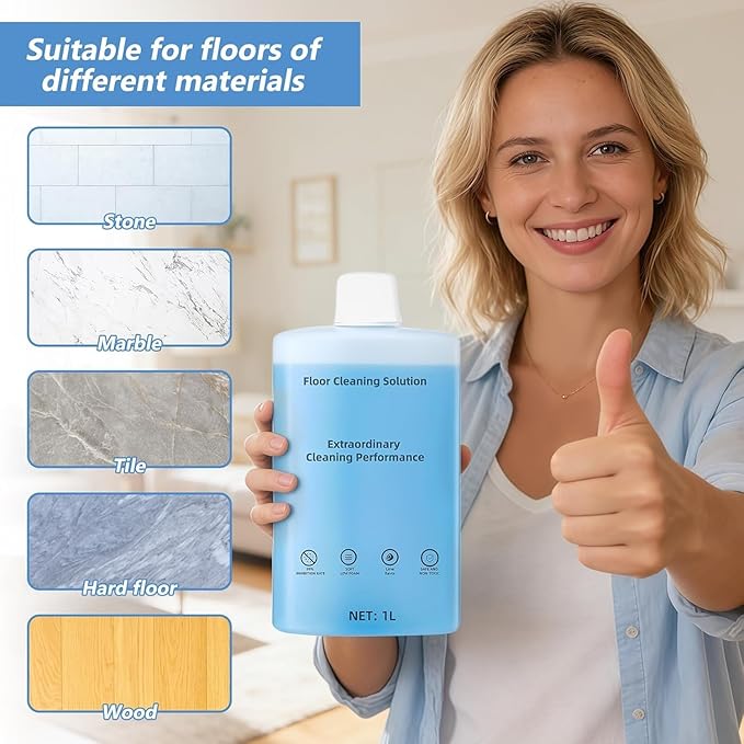 2-Pack Floor Cleaning Solution Compatible with Roborock Saros S8 S7 Q Revo Q Series Floor Cleaner for Hardwood, for Robot & Wet Dry Vacuums Mopping 2L, 33.8 Fl. OZ Original Flavor