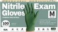 SUP Disposable Nitrile Gloves, Powder-Free Latex-Free Food Safe Cooking Home Cleaning Non-Sterile Glove, Moss Green, 100 Ct