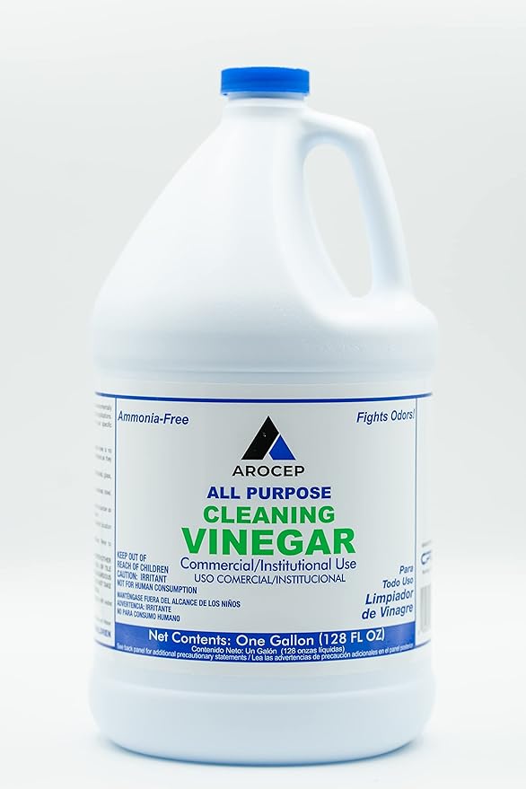 All-Purpose White Vinegar Cleaning Solution, 1 Gallon, Multi-Surface Cleaner for Hard Water Stains, Bathroom and Kitchen Surfaces, and Clothes, Effective Deodorizer