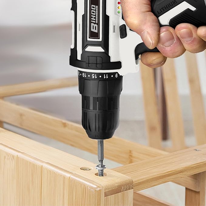 Cordless Drill Set,20V Drill Driver with Battery and Charger,3/8-Inch Keyless Chuck, Variable Speed,with Drills Bits Set,Gray