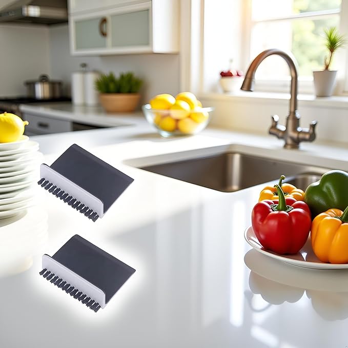2 Pcs Black Kitchen Sink Squeegee Cleaner Countertop Brush Wiper Vegetable Cleaning Brush Wiper Home Kitchen Tool Fruit and Vegetable Cleaning Brushes Accessories