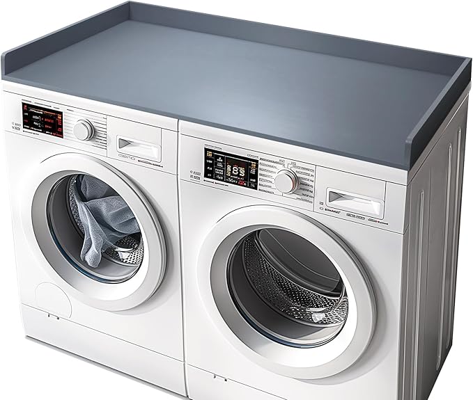 Gashell Washer Dryer Countertop, 27.5" x 54" Bamboo Washer and Dryer Countertop for Laundry Room Organization (Gray)