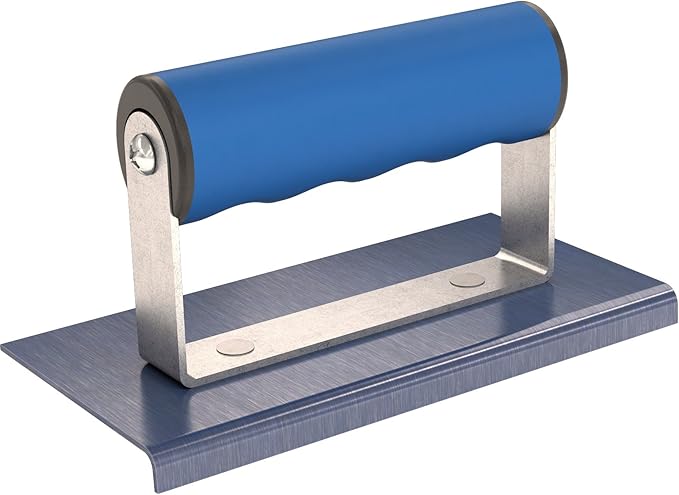 Bon Tool Bon 22-710 6-Inch by 3-Inch Blue Steel Sidewalk Edger with 1/8-Inch Radius and 3/8-Inch Lip with Comfort Grip Handle