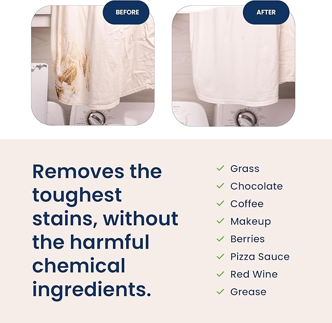 Truly Free Natural Laundry Detergent for Sensitive Skin | Eco Friendly, Plant Based, Baby Clothes Safe | Clean & Easy Powder to Liquid, 3 Pack Detergent + 1 Refillable Jug | Unscented, 150 Loads