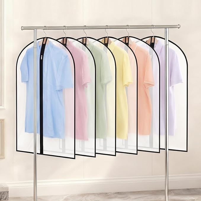 12 Pack Garment Bags 60 * 100cm, 40in PEVA Translucent Garment Covers, Suit Storage Bags, Dress Organizer Bags Used To Protect Shirts, Winter Coats, Jackets