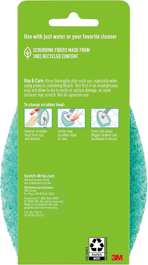 Scotch-Brite Non-Scratch Tub & Tile Scrubber Refill Pads,6 Count (Pack of 2)
