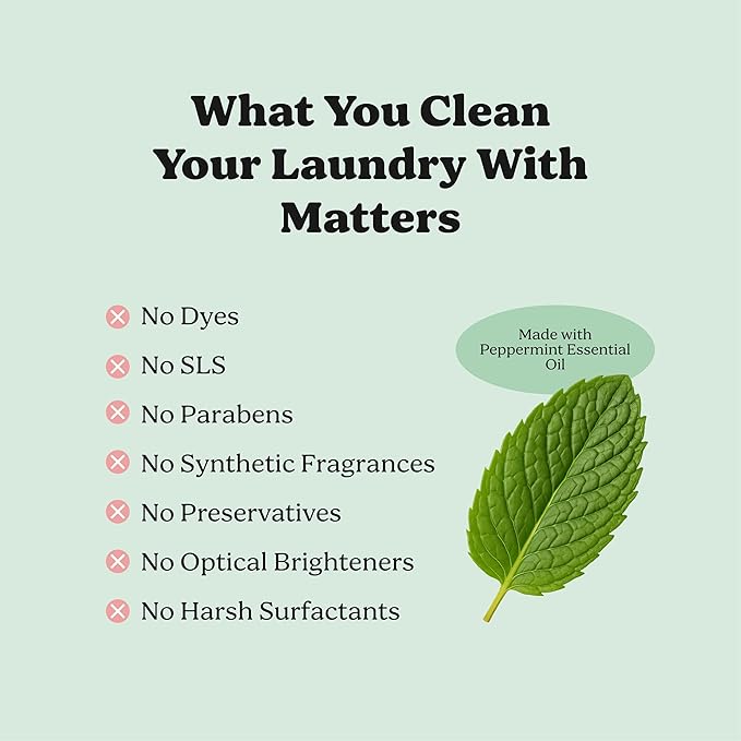 Pronounce Laundry Detergent Powder Alternative | Non-Toxic, Eco-Friendly, Natural for Sensitive Skin, Eczema, and Babies. Stain + Smell Fighting. HE Safe (Peppermint, 120 Loads)