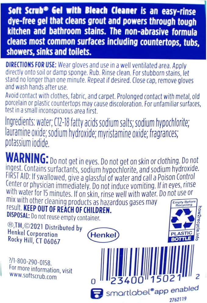 Soft Scrub Soft Scrub Gel Cleanser with Bleach - 28.6 oz (3 Pack)