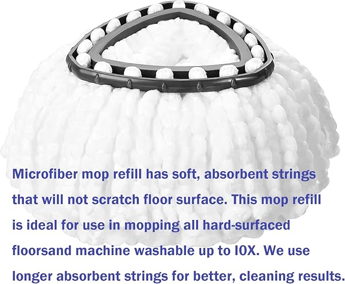 Spin Mop Replacement Head 6 Pack Mop Refill Compatible with Ocedar Triangle Swivel Mops Microfiber Swivel Mop Refill,Deep Clean,Machine Washable and Easy to Replace