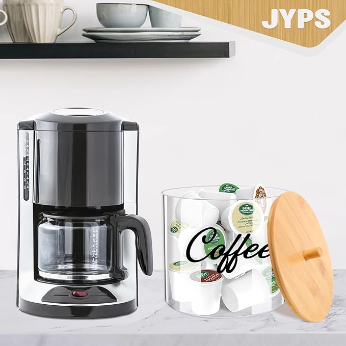 JYPS Large Capacity Laundry Pods Container with Bamboo Lid, Clear Acrylic Powder Detergent Containers for Pods, Scent Boosters & Powder, Laundry Room Organization decor, Airtight Storage Jars