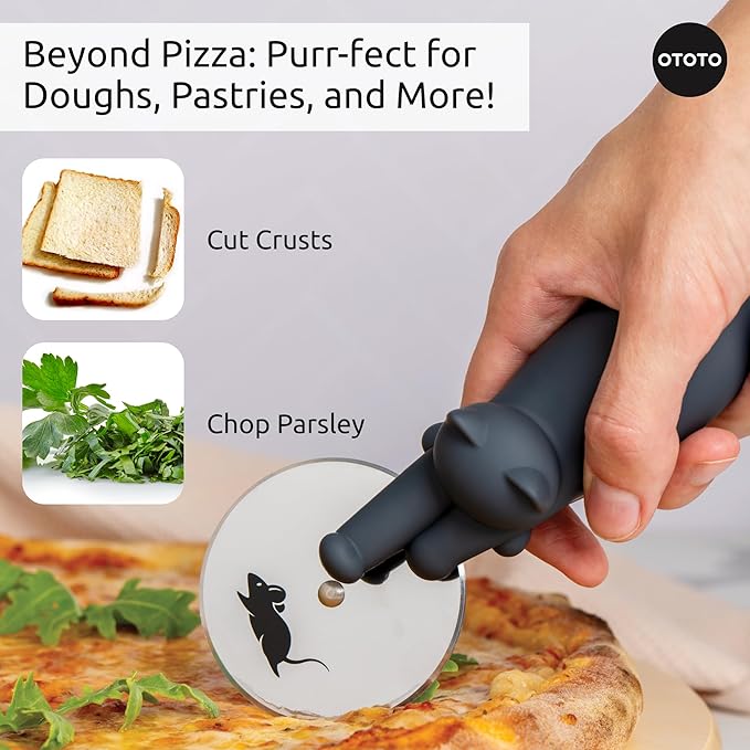 OTOTO Bundle of 2 Dracowave Dragon Microwave Cleaner + Kitty Cat Pizza Cutter, Cute Kitchen Gadgets, Cute Gifts