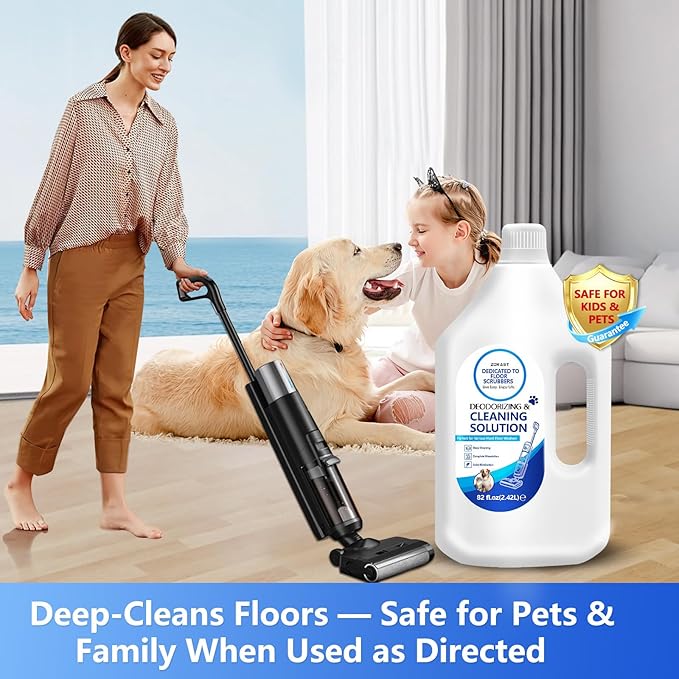 Floor Cleaning Solution, 82 Fl Oz , Deep Cleans for Multiple Hard Floors, Compatible with Tineco S3/S5/S7 Pro & iFloor 3/5 (No Steam), Deep Deodorization Pet-Friendly, Stain-Busting & Fresh-Scented