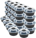 GoodCook 4-Cup Meal Prep Bowls Set with Lids and Dressing Cup,Microwavable Food Storage Containers for Meal Prepping,Set of 10,Black,(Pack of 4)