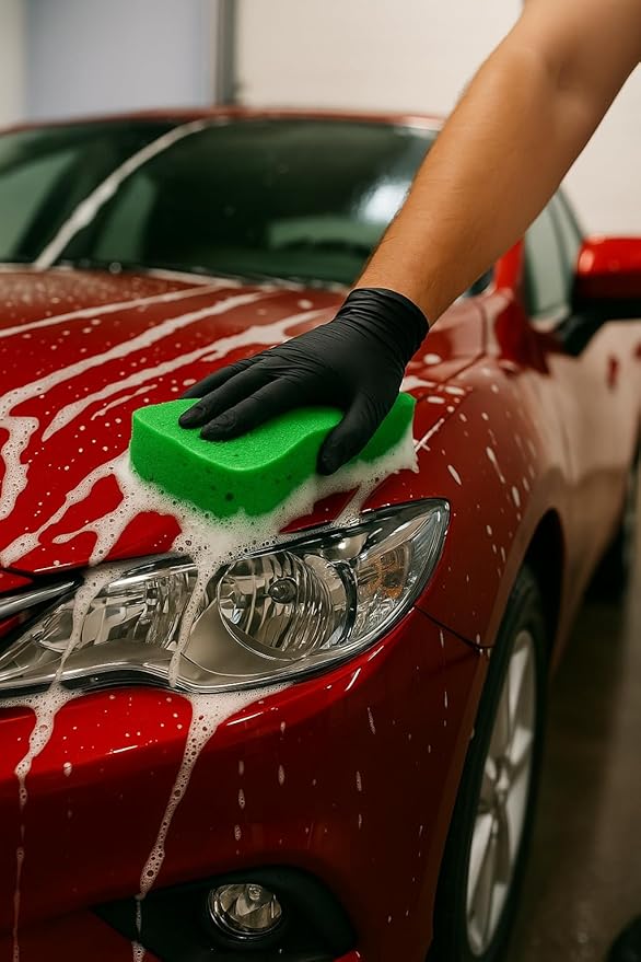 Multi-Purpose Sponges for Cleaning - Green 10 Pack, Large Sponges for Car Washing, Tile & Grout, Bulk Pack Sponge