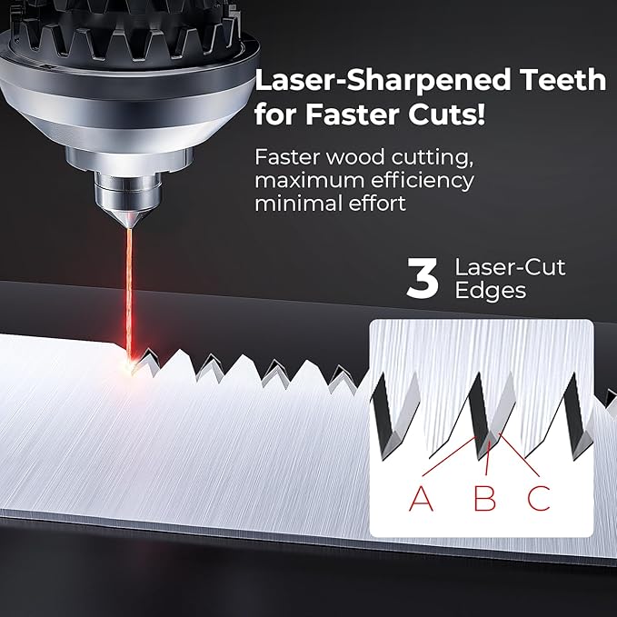 10 Inch Folding Saw Laser-Cut Teeth Pruning Saw for Tree Trimming, D2 Steel Hand Saws for Wood Cutting, 7 TPI Wood Saws Hand For Camping, Bushcraft, Gardening, Outdoor, Heavy-duty Garden Tool
