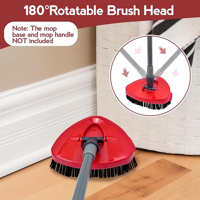 Spin Mop Scrub Brush Head Compatible with oceda EasyWring 1-Tank System, 2 pcs Scrub Brush, Floor Scrubber Hard Bristle Cleaning Brush for Bathroom, Kitchen, Tub and Tile