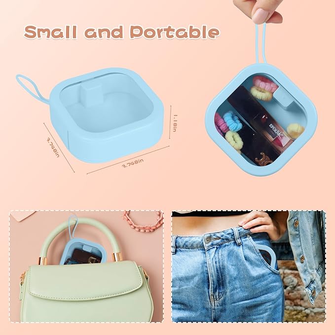 Hair Tie Organizer, Small Portable Hair Accessories Storage Can Be Stackable Or Hung On The Wall, Small Items Holder Hair Tie Organizer for Jewelry Hair Stuff Hair Clip Cotton Swab