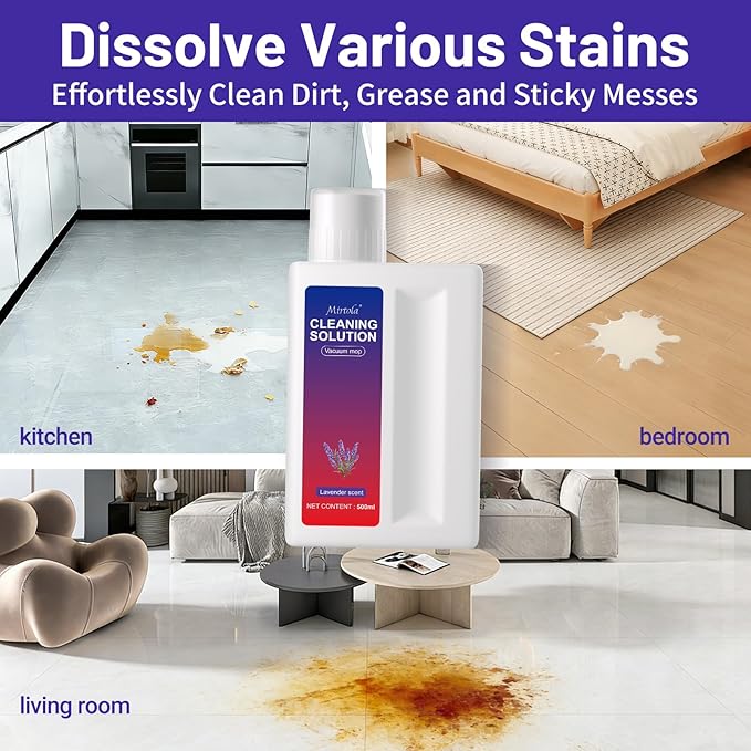 Multi-Surface Floor Cleaning Solution Compatible with Dreame Cleaning Solution, Lavender Scent, Deep Clean, Suitable for All Mopping Robot Vacuums and Cordless Wet/Dry Mops (1000 ml)