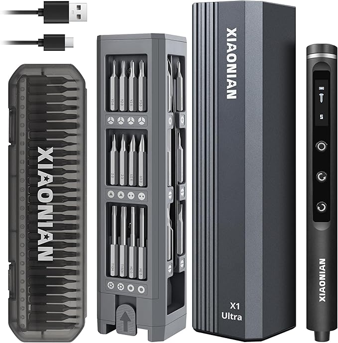 Electric Screwdriver Set,76 IN 1 Mini Electric Screwdriver Cordless Set with LED Display,5 Torque Settings Repair Tool Kit for Electronics Phone Camera Laptop Watch