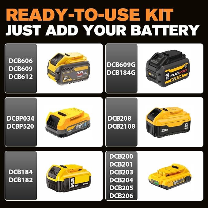 20V Cordless Impact Wrench for DeWalt Battery, 1500Nm (1106 Ft-Lbs) 1/2" Brushless Impact Gun, 3-Speed High Torque Power Tool for Tire Removal, Rusted Bolts, Heavy Equipment(No Battery)