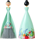 Vigar Mini Broom and Dustpan Set, Small Broom and Dustpan Set for Dust, Pet Hair, Car, and Crumb, Perfect for Home and Camping Essentials, Turquoise