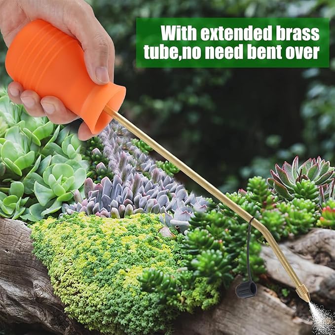 Powder Duster/Large Diatomaceous Earth Bulb Duster/Powder Applicator - Diatomaceous Earth Bulb Duster/Applicator(Orange)