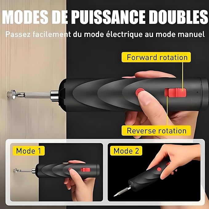 Cordless Electric Screwdriver, Rechargeable Mini Power Screwdriver Kit with Bits, Portable Electric Drill Driver for Home Repair, DIY